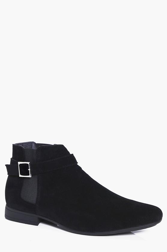 Buckled Suedette Chelsea Boot